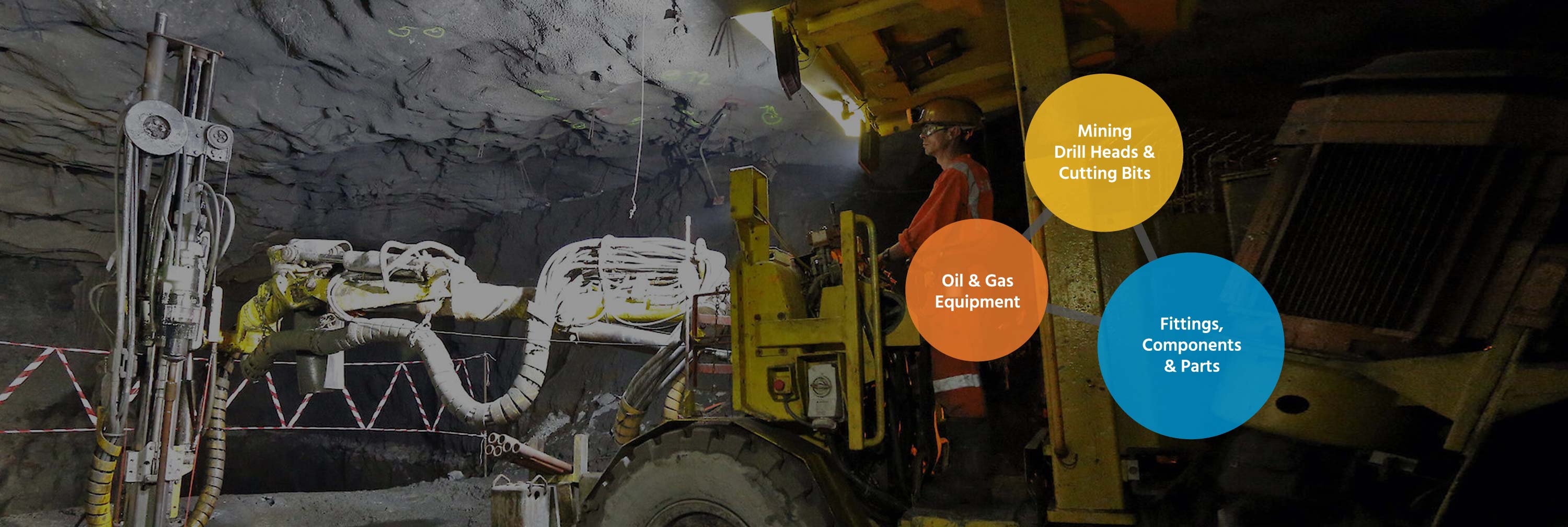 Man using a large drilling machine in a mine