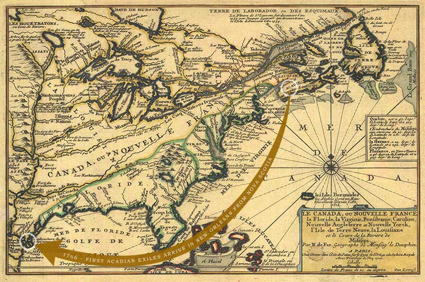 Historical map of new France