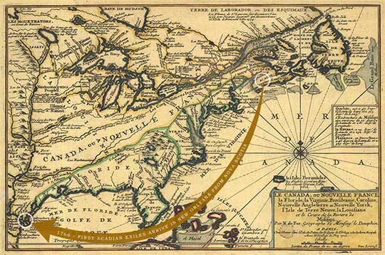 Historical map of new France