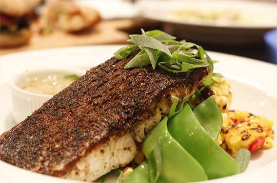 Blackened Swordfish on a plate